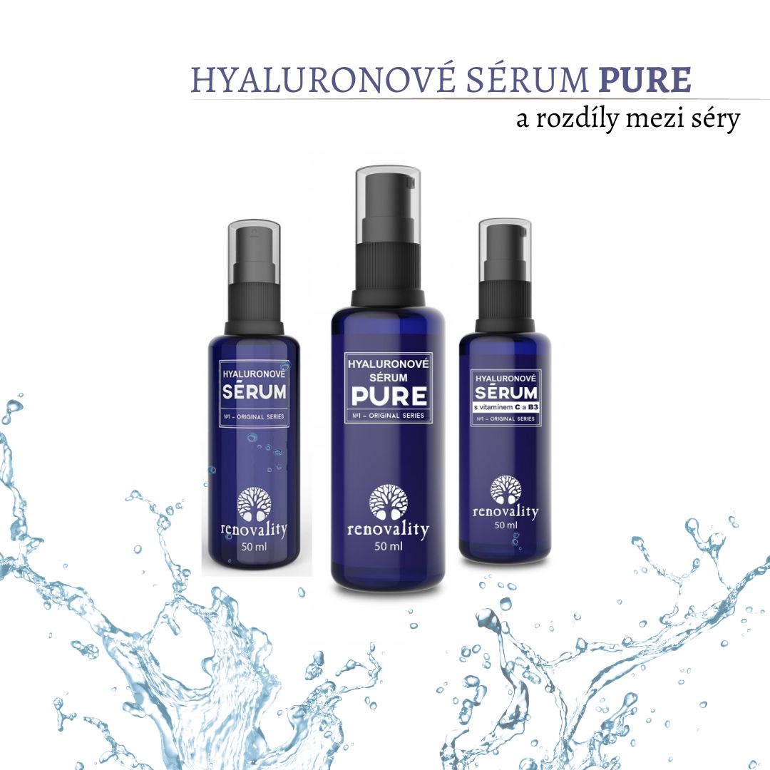 NOVINKA Hyaluronové sérum PURE a rozdíly mezi séry Renovality